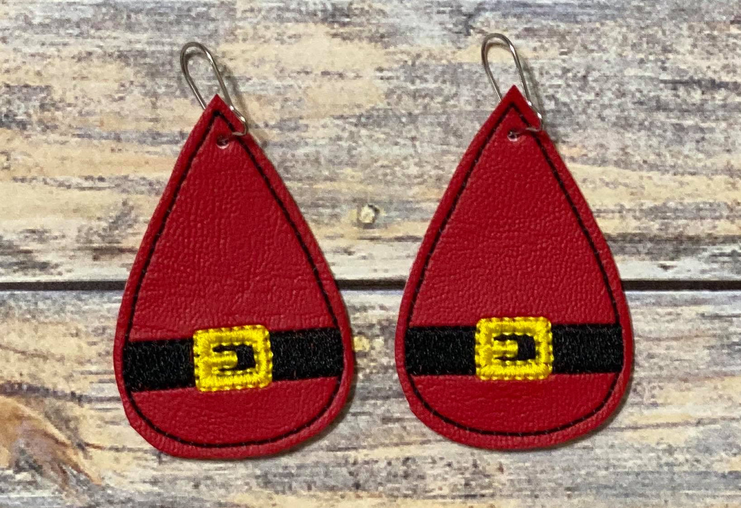 Santa Belt Earrings - 3 sizes - 4x4 and 5x7 Grouped- Digital Embroidery Design