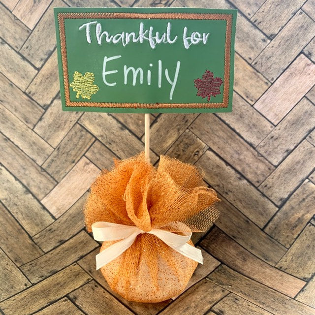 Thankful Place Card Feltie - Digital Embroidery Design