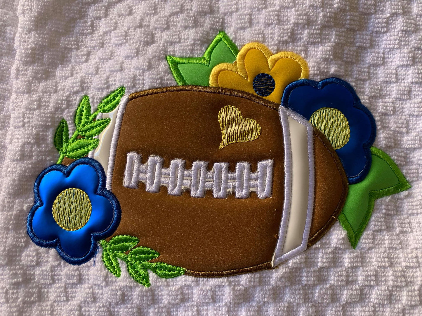 Floral Football Applique - 3 Sizes - DIGITAL Embroidery Design