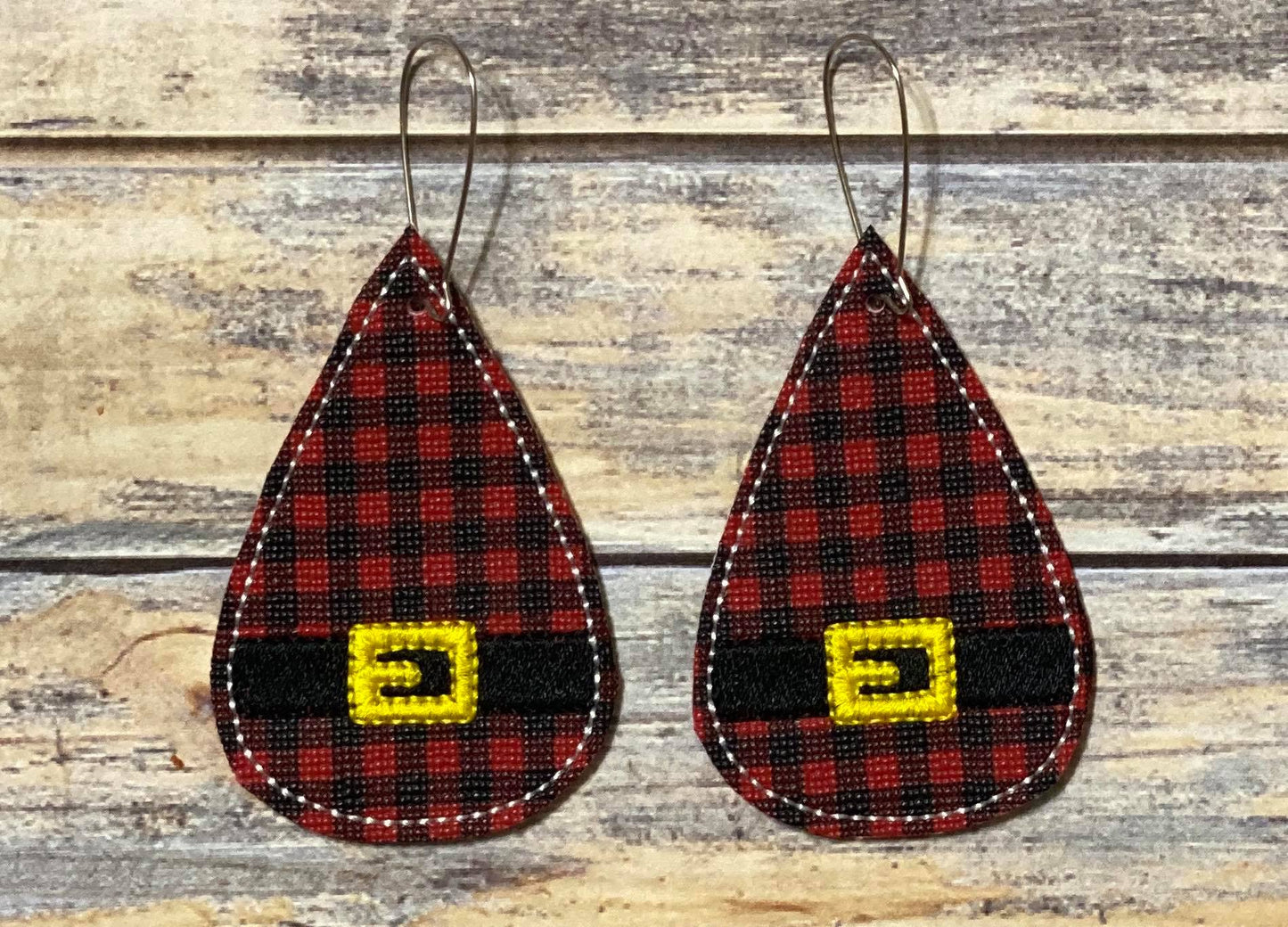 Santa Belt Earrings - 3 sizes - 4x4 and 5x7 Grouped- Digital Embroidery Design