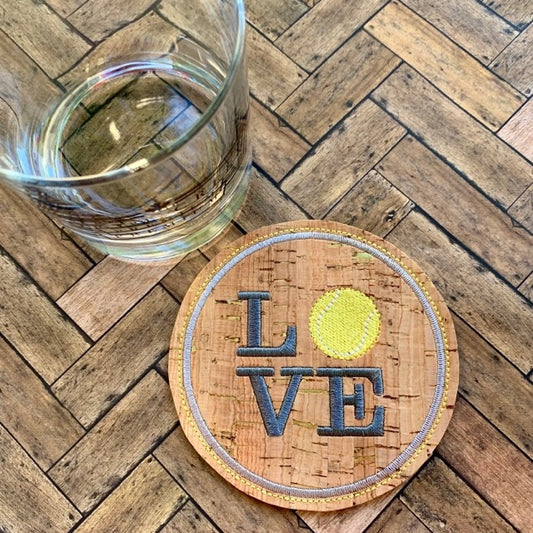 Love Tennis Coaster 4x4 - DIGITAL Embroidery DESIGN