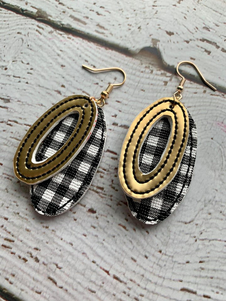 Oval Cut Out Earrings - 3 sizes - Digital Embroidery Design