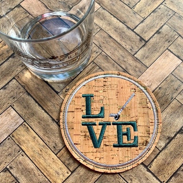 Love Hockey Coaster 4x4 - DIGITAL Embroidery DESIGN