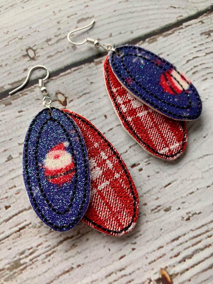 Oval Cut Out Earrings - 3 sizes - Digital Embroidery Design