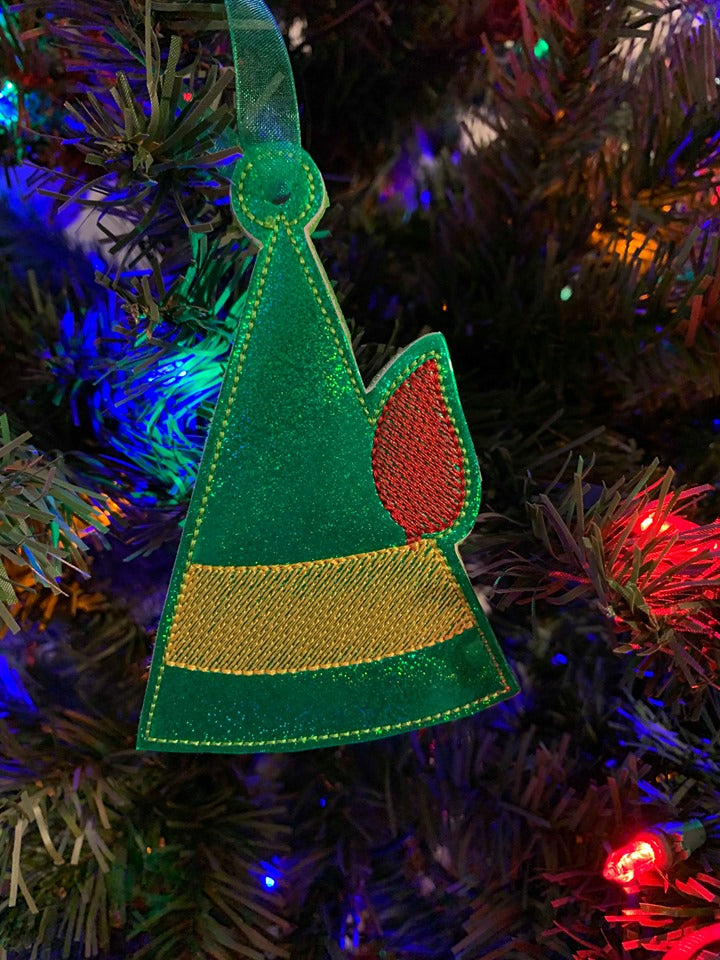 Elf Hat Ornament 4x4 and 5x7 grouped - Digital Embroidery Design