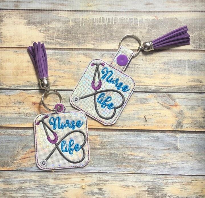 Nurse Life Fobs -  DIGITAL Embroidery DESIGN