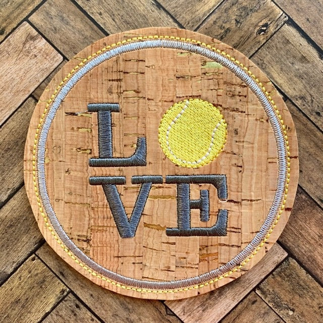 Love Tennis Coaster 4x4 - DIGITAL Embroidery DESIGN