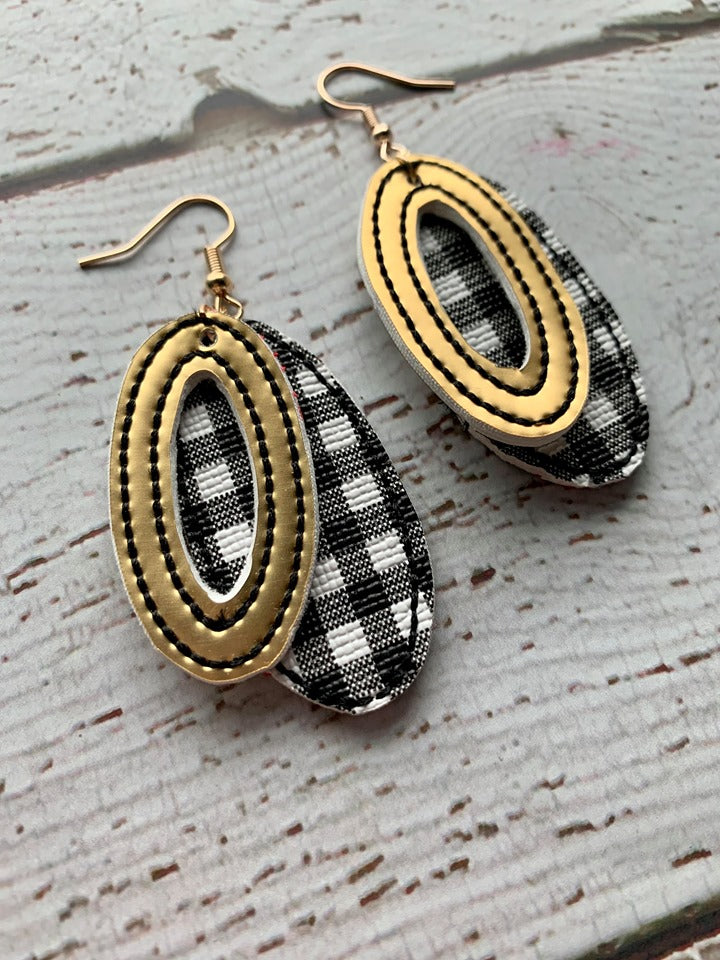 Oval Cut Out Earrings - 3 sizes - Digital Embroidery Design