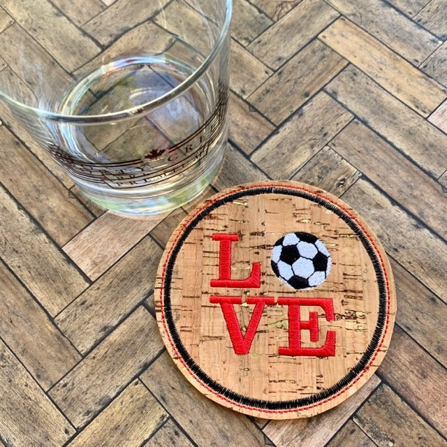 Love Soccer Coaster 4x4 - DIGITAL Embroidery DESIGN