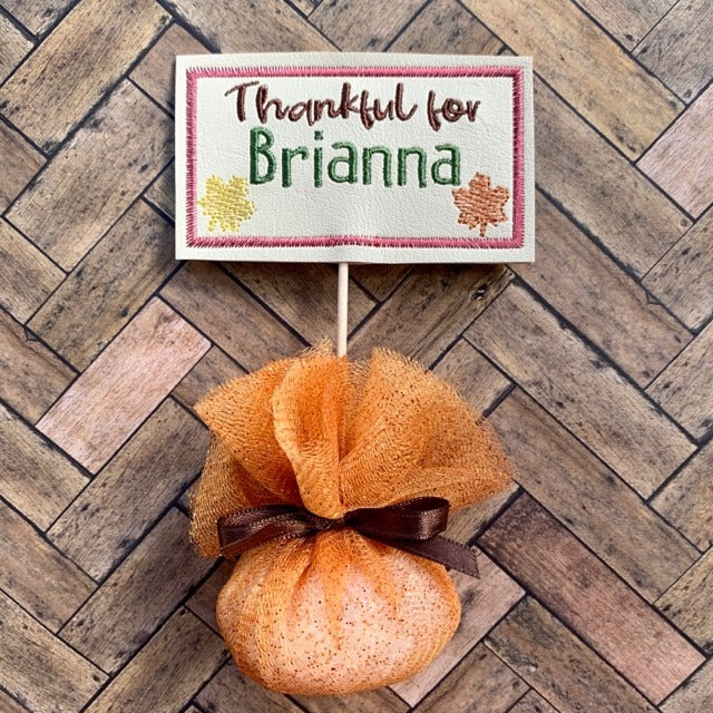 Thankful Place Card Feltie - Digital Embroidery Design