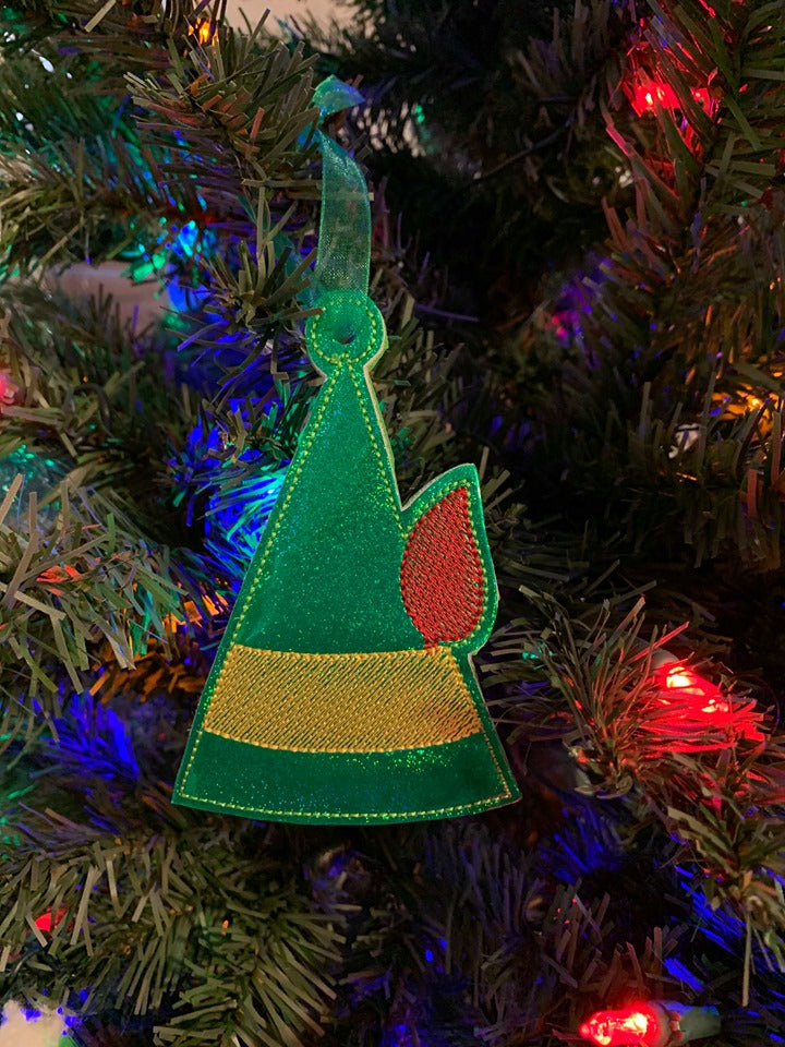 Elf Hat Ornament 4x4 and 5x7 grouped - Digital Embroidery Design