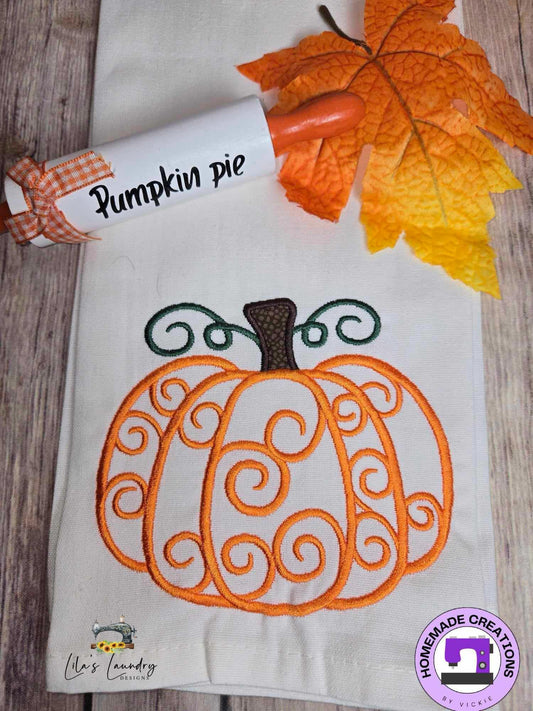 Swirly Pumpkin - 4 Sizes - Digital Embroidery Design
