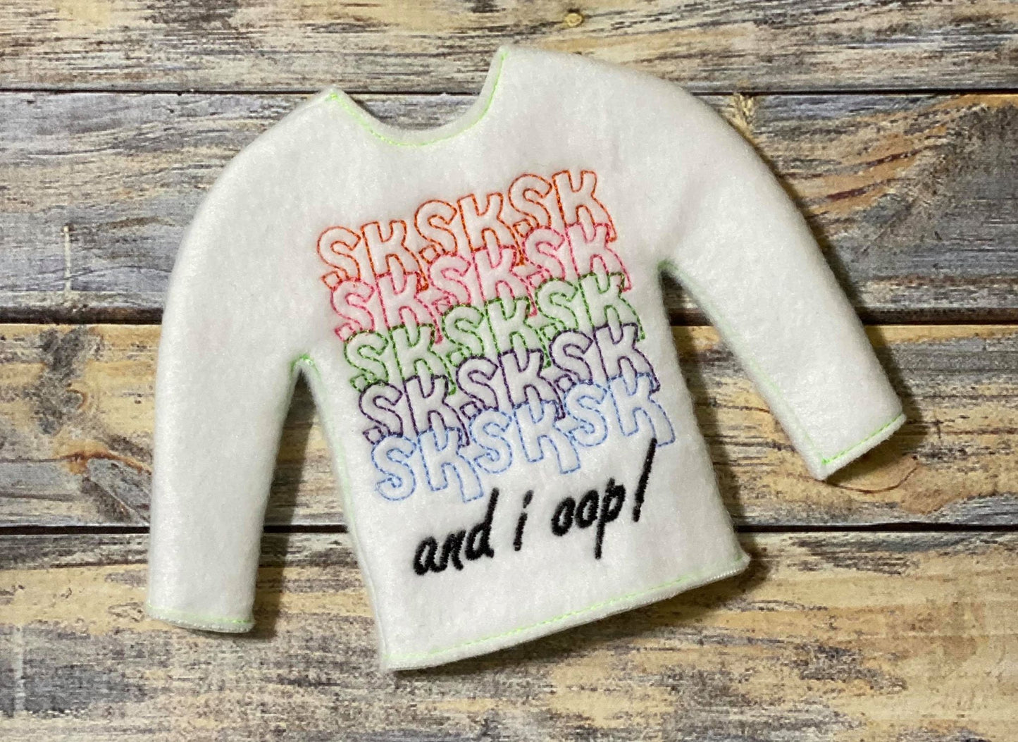VSCO girl Doll Sweater 5x7 - Digital Embroidery Design