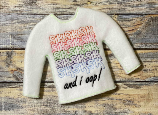 VSCO girl Doll Sweater 5x7 - Digital Embroidery Design
