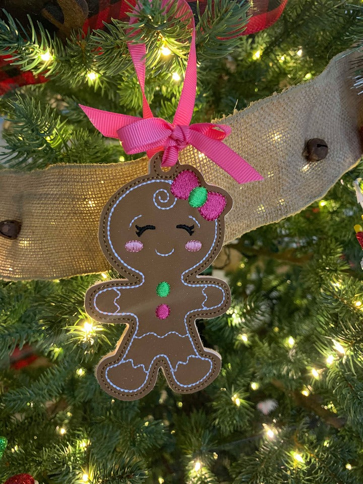 Gingerbread Family Ornament Set - Digital Embroidery Design