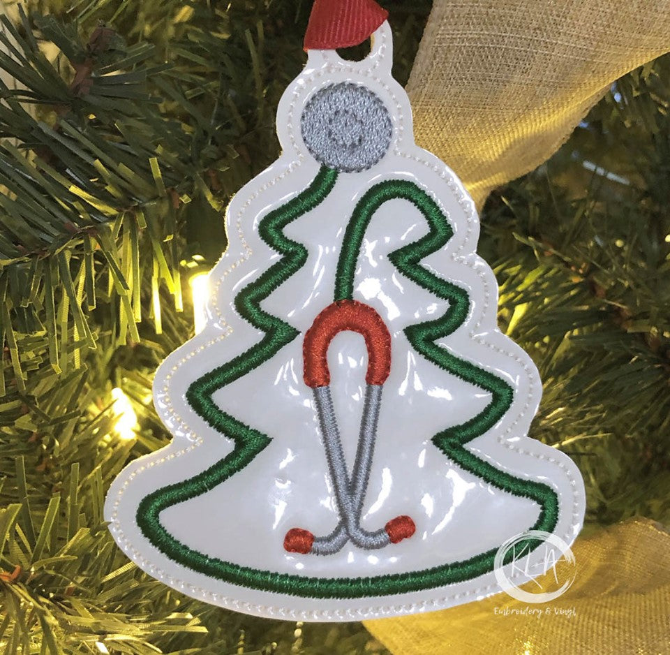 Nurse Stethoscope Tree Ornament - Digital Embroidery Design
