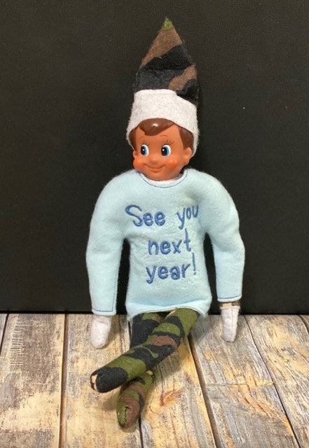 See You Next Year Doll Sweater 5x7 - Digital Embroidery Design