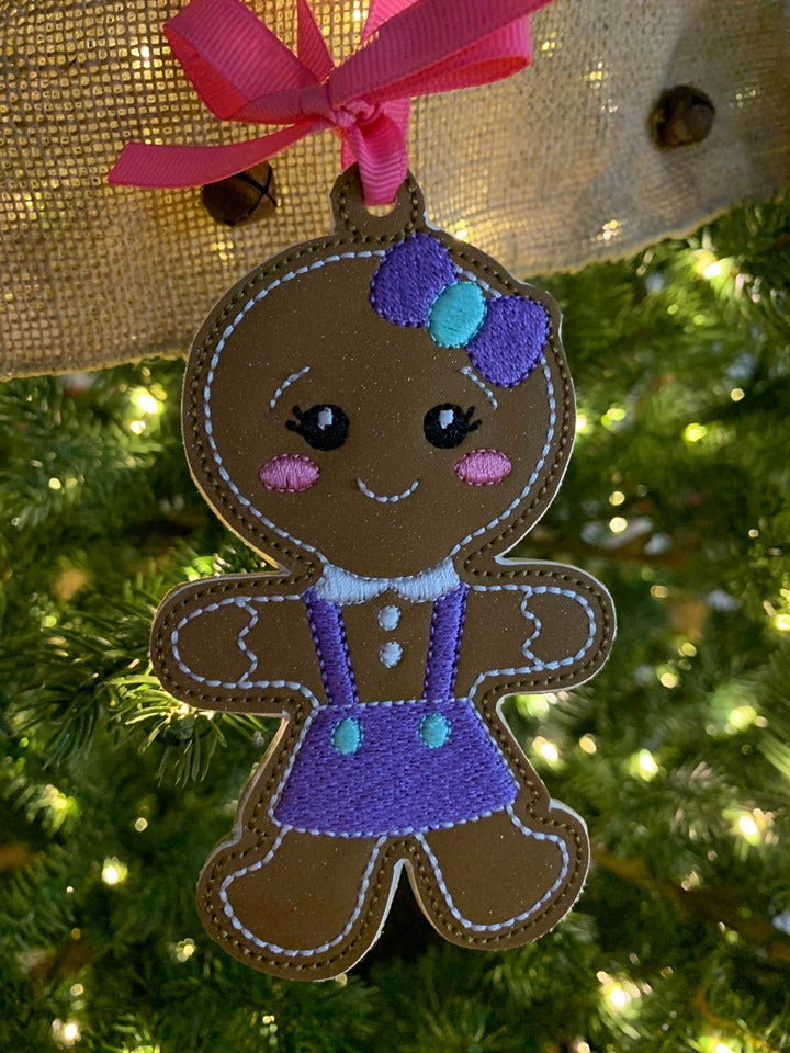 Gingerbread Family Ornament Set - Digital Embroidery Design
