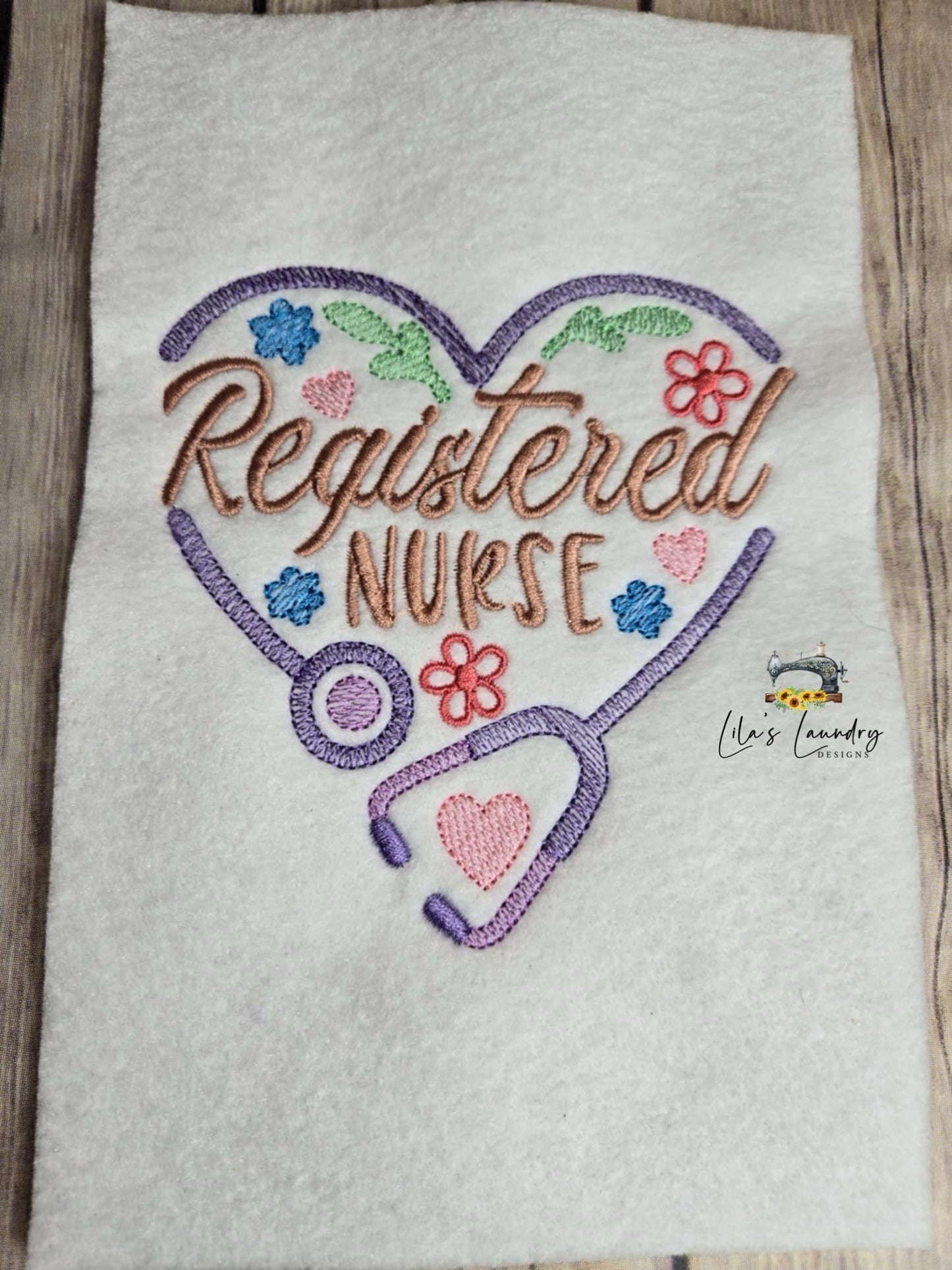 Registered Nurse Sketch - 3 Sizes - Digital Embroidery Design