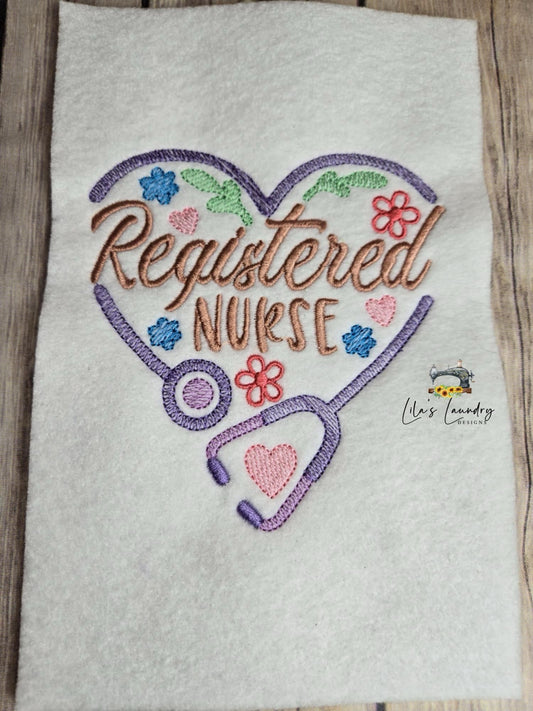 Registered Nurse Sketch - 3 Sizes - Digital Embroidery Design