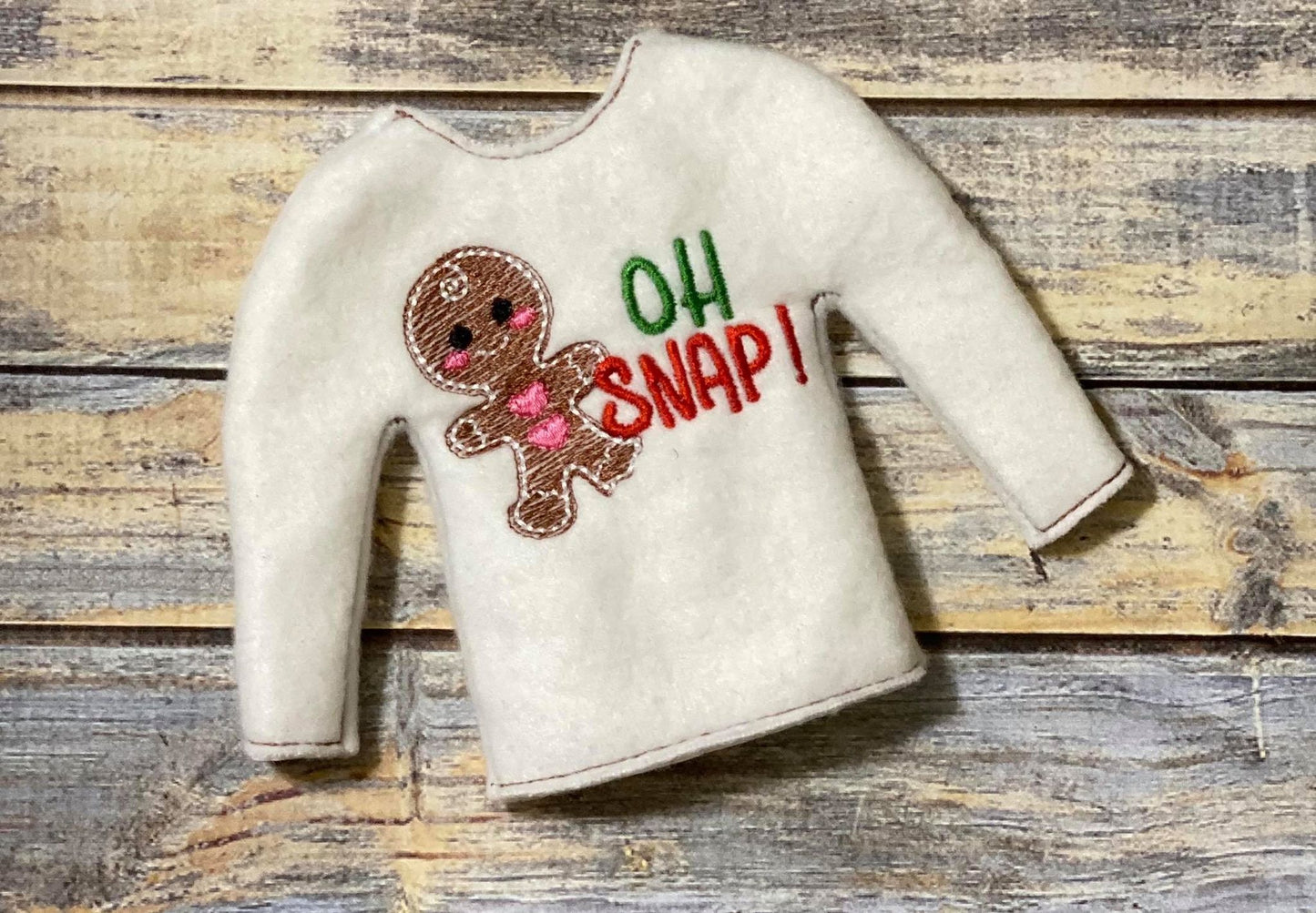 Oh Snap! Gingerbread Doll Sweater 5x7 - Digital Embroidery Design