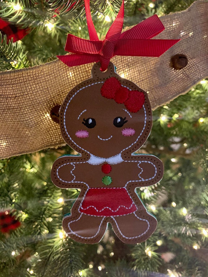 Gingerbread Family Ornament Set - Digital Embroidery Design