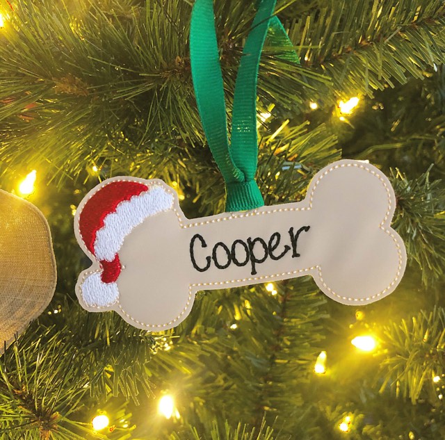 Dog Bone Ornament 4x4 and 5x7 grouped - Digital Embroidery Design
