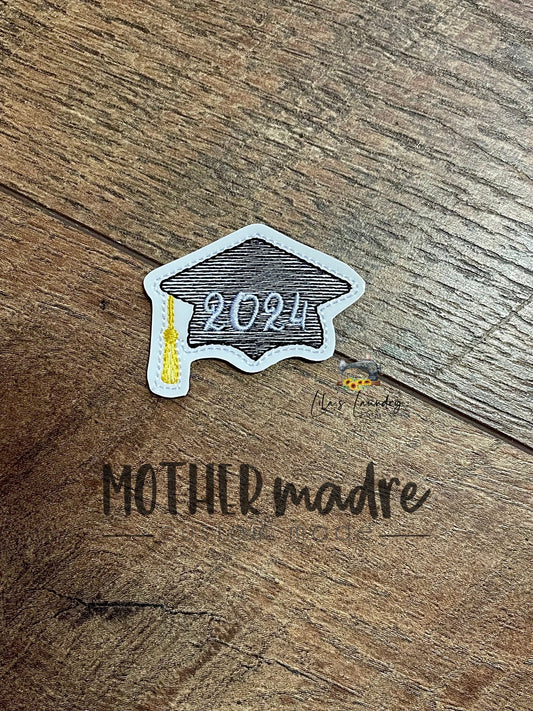 2024 Grad Cap - 2 inch feltie - Digital Embroidery Design