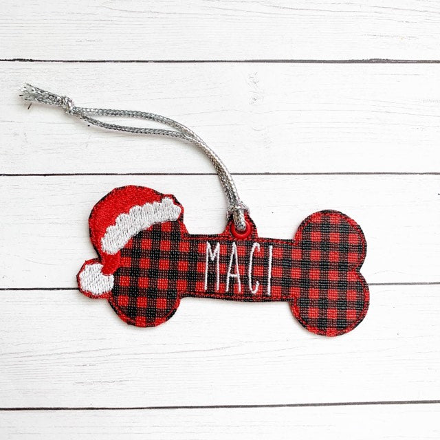Dog Bone Ornament 4x4 and 5x7 grouped - Digital Embroidery Design