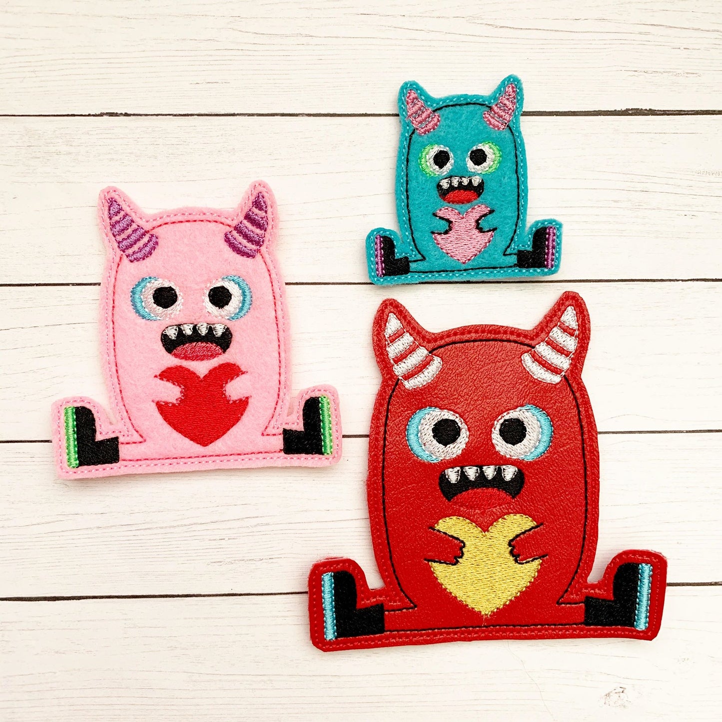 Love Monster Number 1 Felties - 3 sizes - Digital Embroidery Design