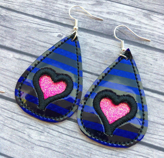 Lila's Heart Earrings - 3 sizes - 4x4 and 5x7 Grouped- Digital Embroidery Design