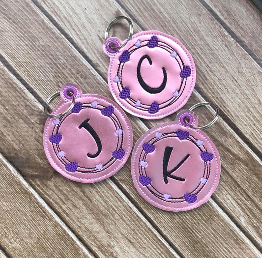 Heart Frame Monogram Fobs -  DIGITAL Embroidery DESIGN