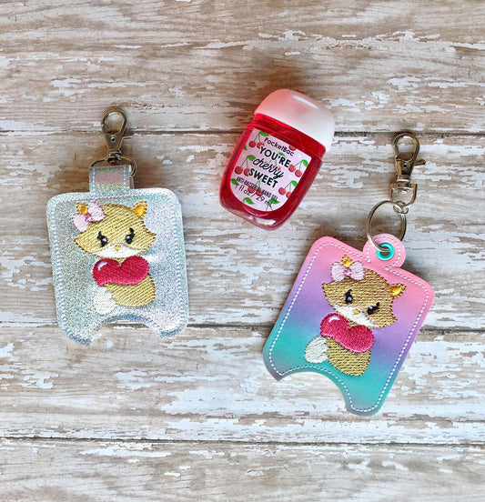Valentine Girl Fox Sanitizer Holders - DIGITAL Embroidery DESIGN