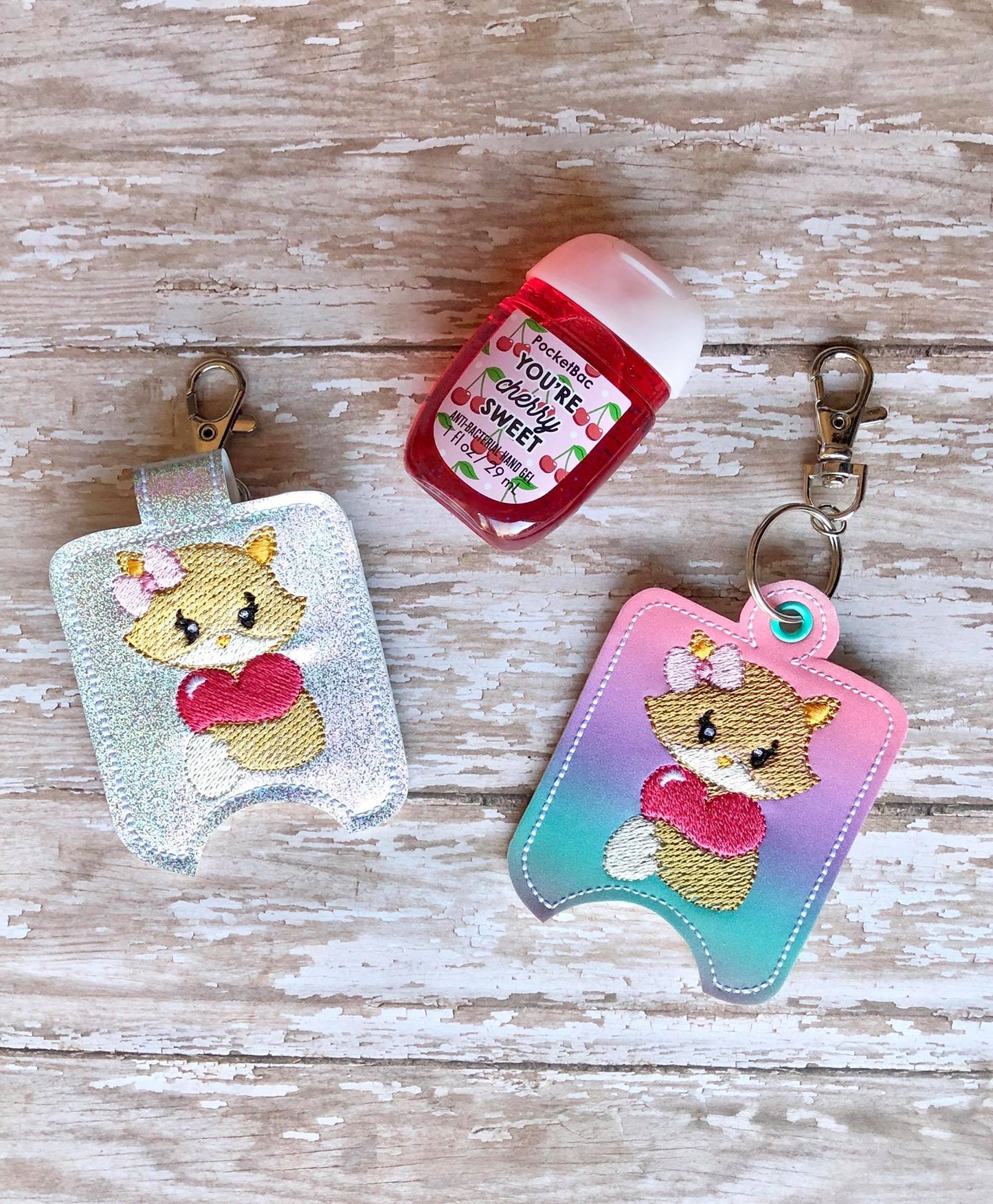 Valentine Girl Fox Sanitizer Holders - DIGITAL Embroidery DESIGN