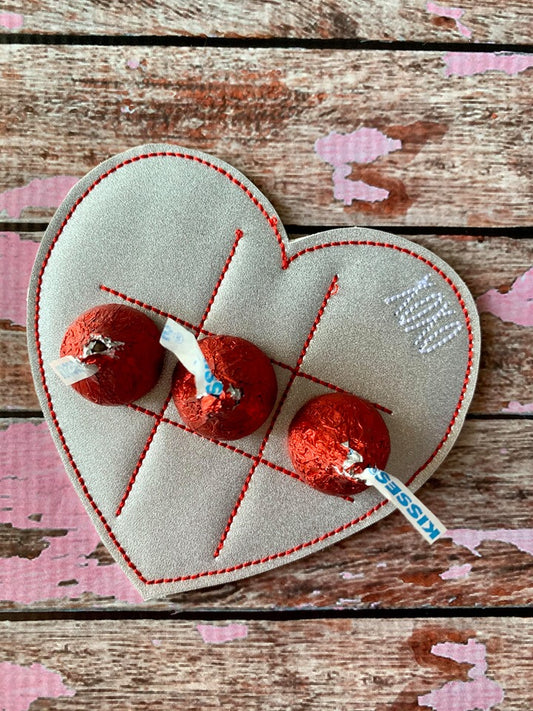 Heart XOXO Tic Tac Toe Board - Digital Embroidery Design