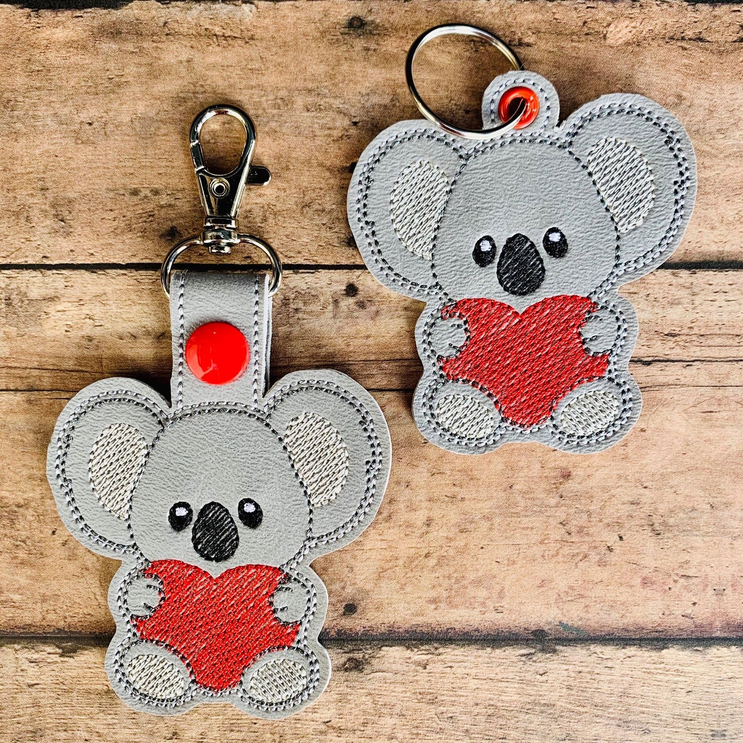 Koala Heart Fobs -  DIGITAL Embroidery DESIGN
