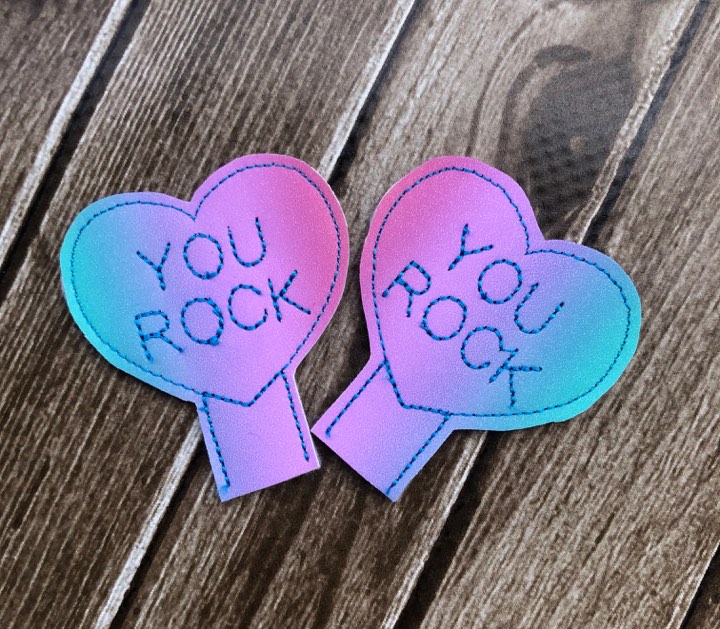 You Rock Heart Pencil Toppers - DIGITAL Embroidery DESIGN