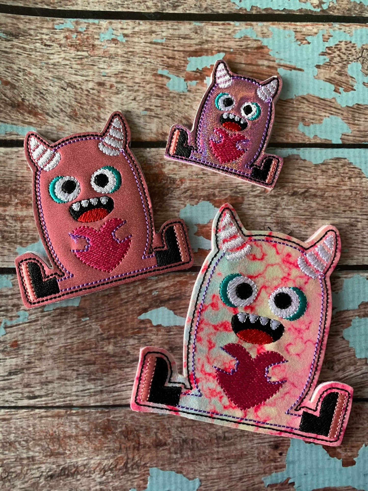 Love Monster Number 1 Felties - 3 sizes - Digital Embroidery Design