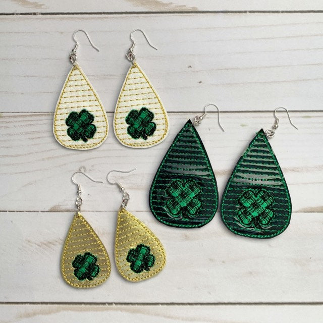 Lucky Leslie Earrings - 3 sizes - Digital Embroidery Design