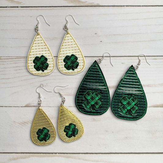 Lucky Leslie Earrings - 3 sizes - Digital Embroidery Design