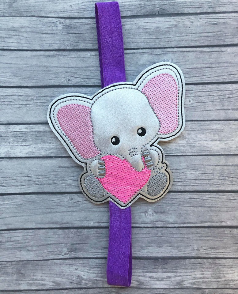 Valentine Elephant Book Band - Digital Embroidery Design