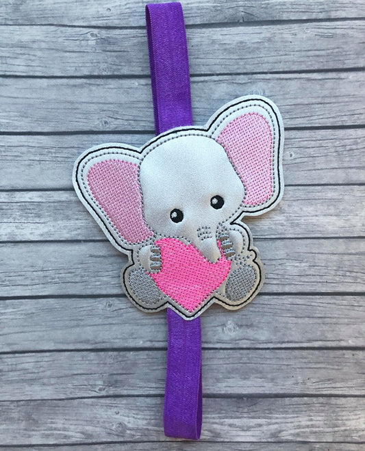 Valentine Elephant Book Band - Digital Embroidery Design