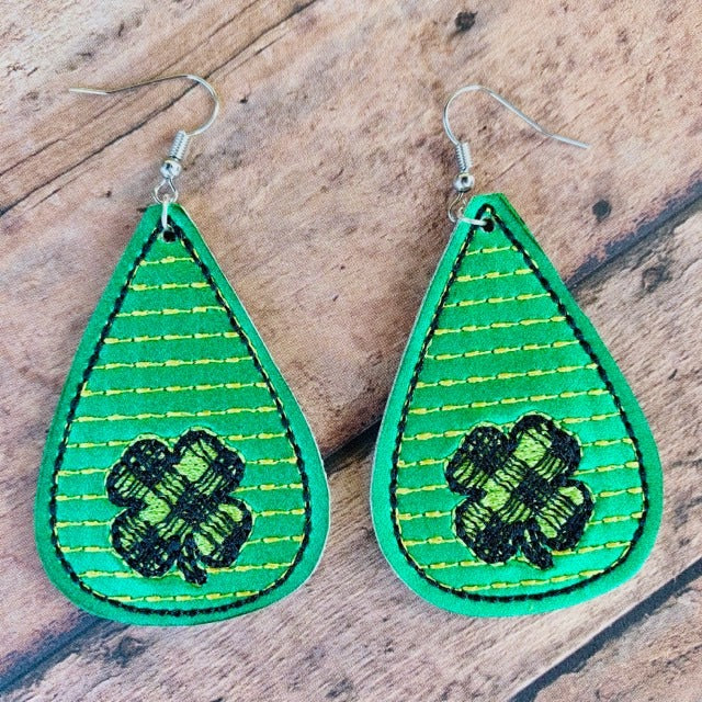 Lucky Leslie Earrings - 3 sizes - Digital Embroidery Design