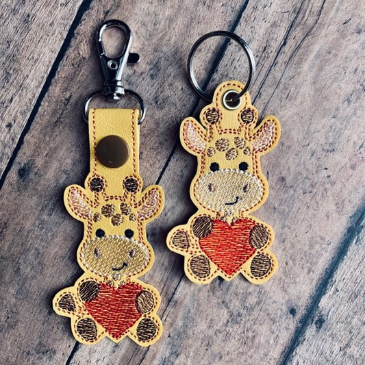 Valentine Giraffe Fobs -  DIGITAL Embroidery DESIGN
