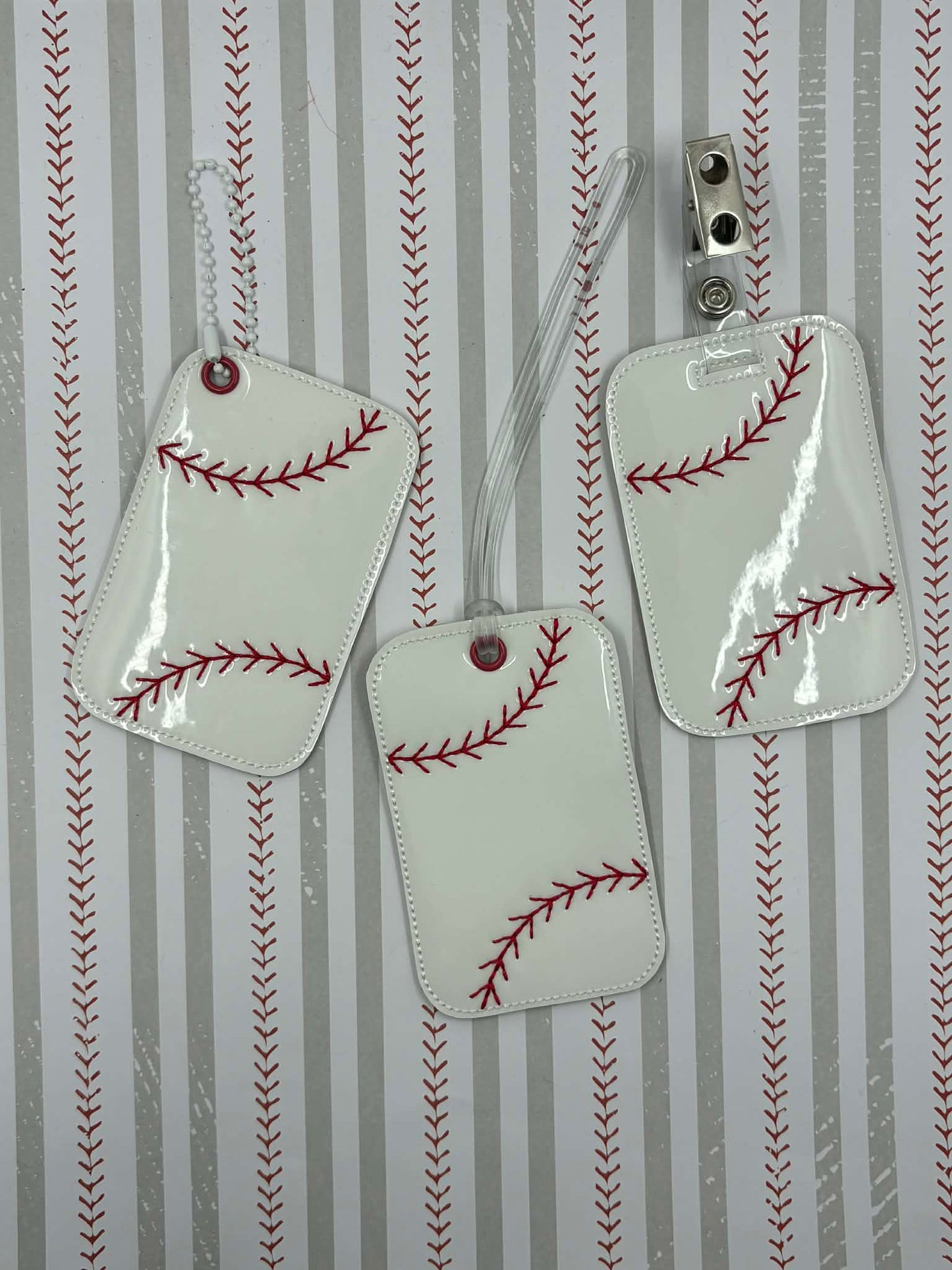 Baseball Softball Stitching Bag Tag – 3 Styles Included – Digital Embroidery Design