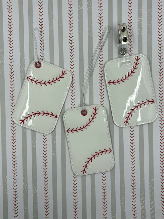 Baseball Softball Stitching Bag Tag – 3 Styles Included – Digital Embroidery Design