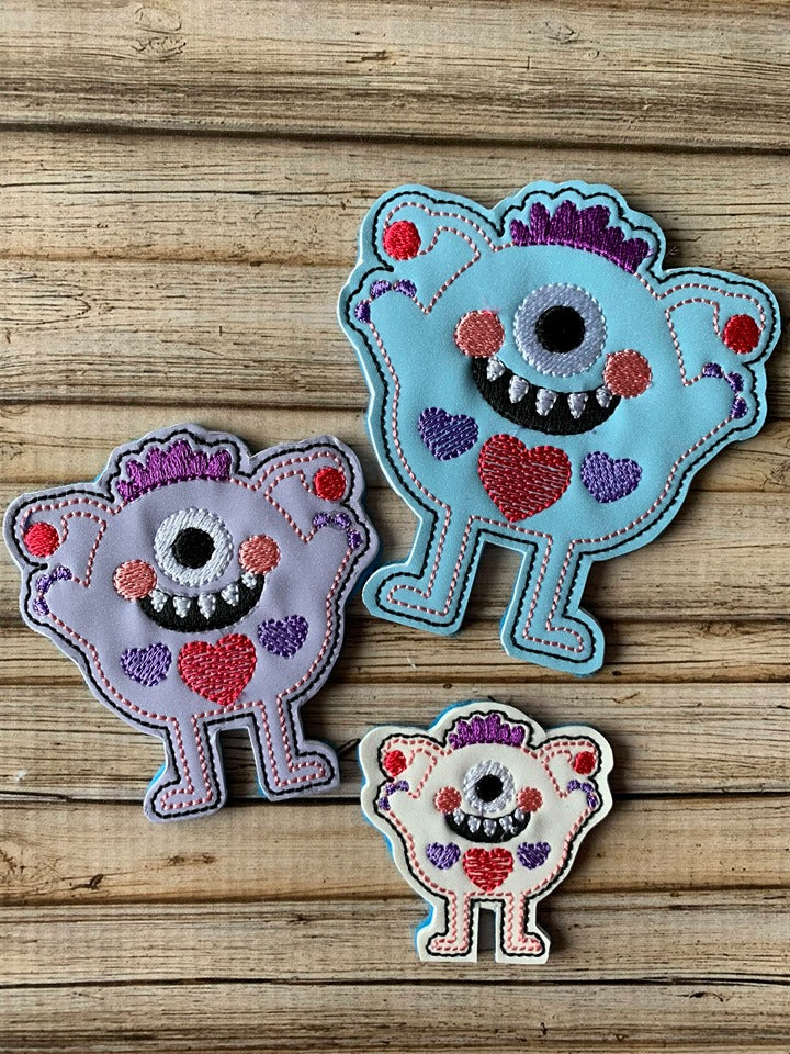 Love Monster Number 2 Felties - 3 sizes - Digital Embroidery Design