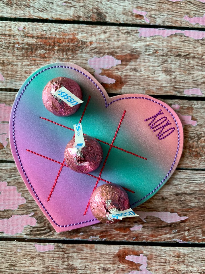 Heart XOXO Tic Tac Toe Board - Digital Embroidery Design