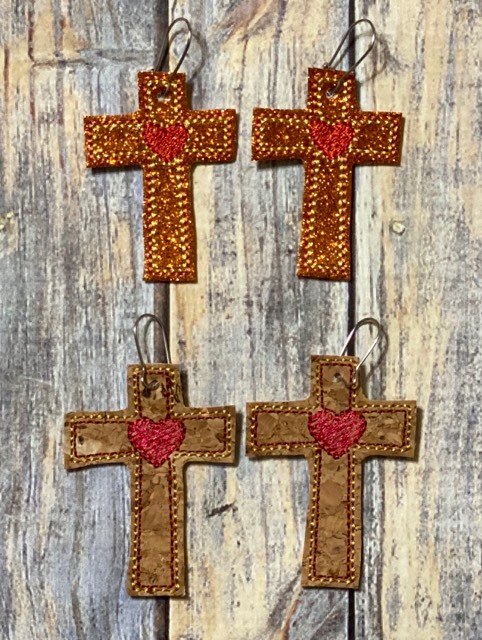 Sketch Cross Heart Felties - 5 sizes - Digital Embroidery Design