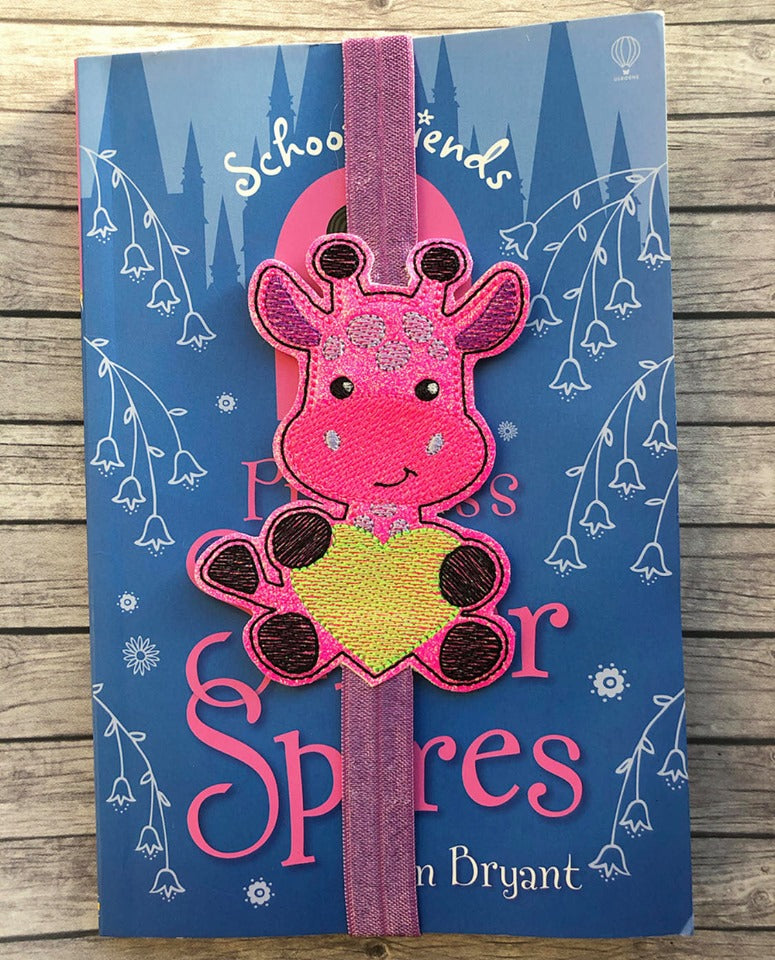 Valentine Giraffe book Band - Digital Embroidery Design